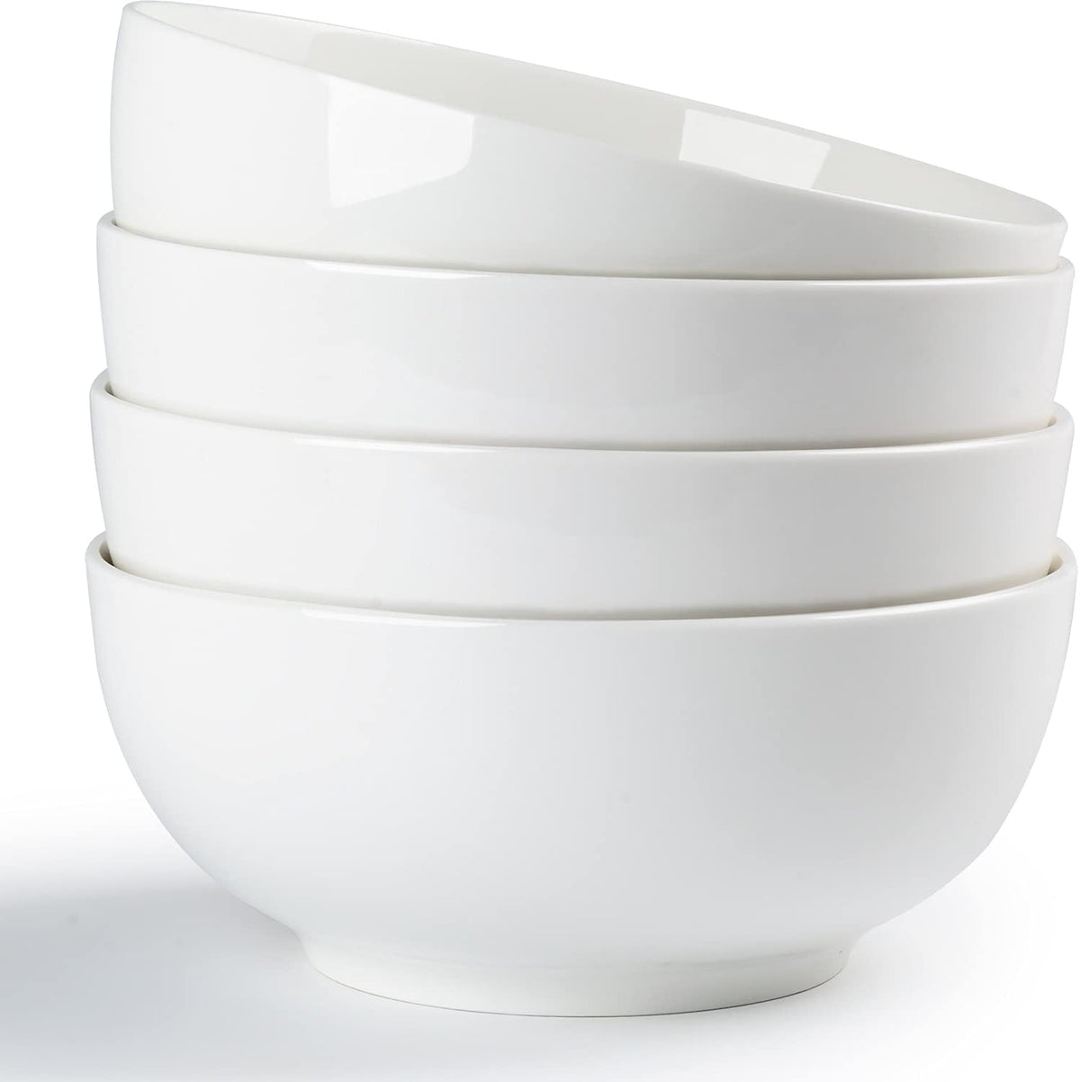 Houlu 40 oz Soup Bowls  Cereal bowls  Pho Bowls  Salad Bowls  Off White Porcelain Bowl Set of 4  7 inch