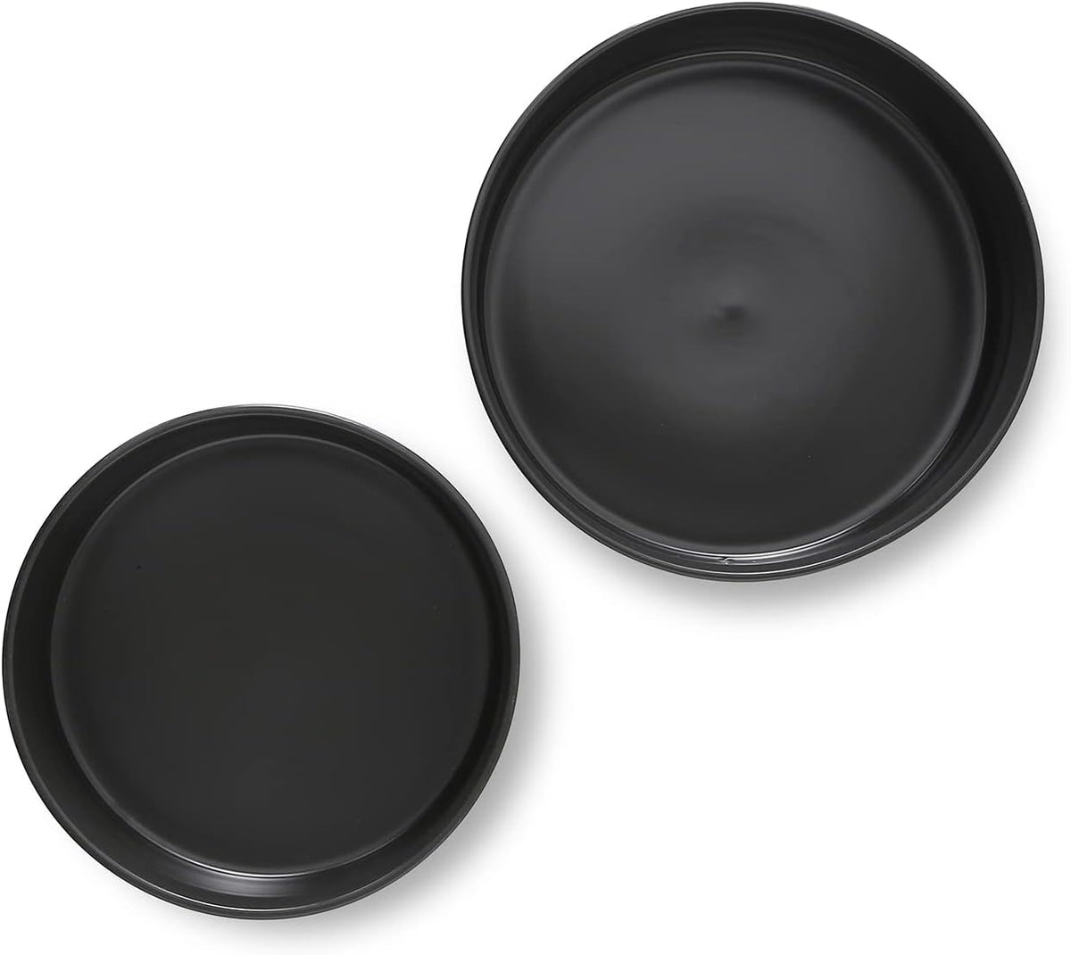 Stone Lain Celina Stoneware 2-Piece Serving Bowl Set  Black Bowls  Minimalist Dinnerware  Dish Set  Tall Rim  Microwave & Dishwasher Safe  Casual Tableware