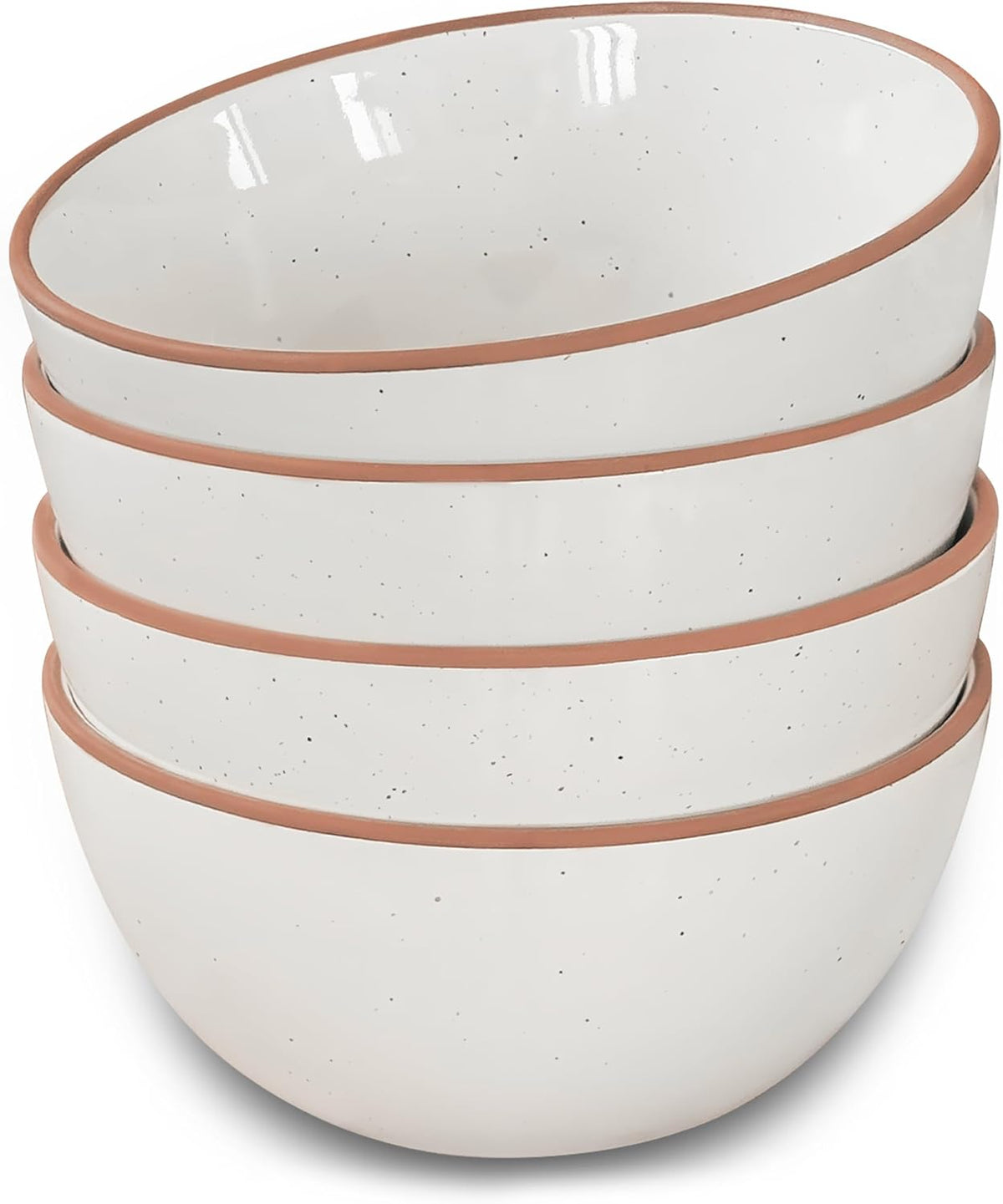 Mora Ceramic Bowls For Kitchen  28oz - Bowl Set of 4 - For Cereal  Salad  Pasta  Soup  Dessert  Serving etc - Dishwasher  Microwave  and Oven Safe - For Breakfast  Lunch and Dinner - Vanilla White